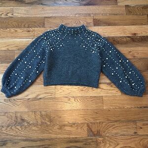 ZARA PEARL CROPPED SWEATER